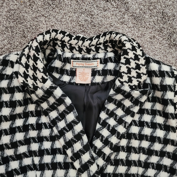 Flying Tomato Black And White Houndstooth Coat Size S But Fits XS - Picture 5 of 11